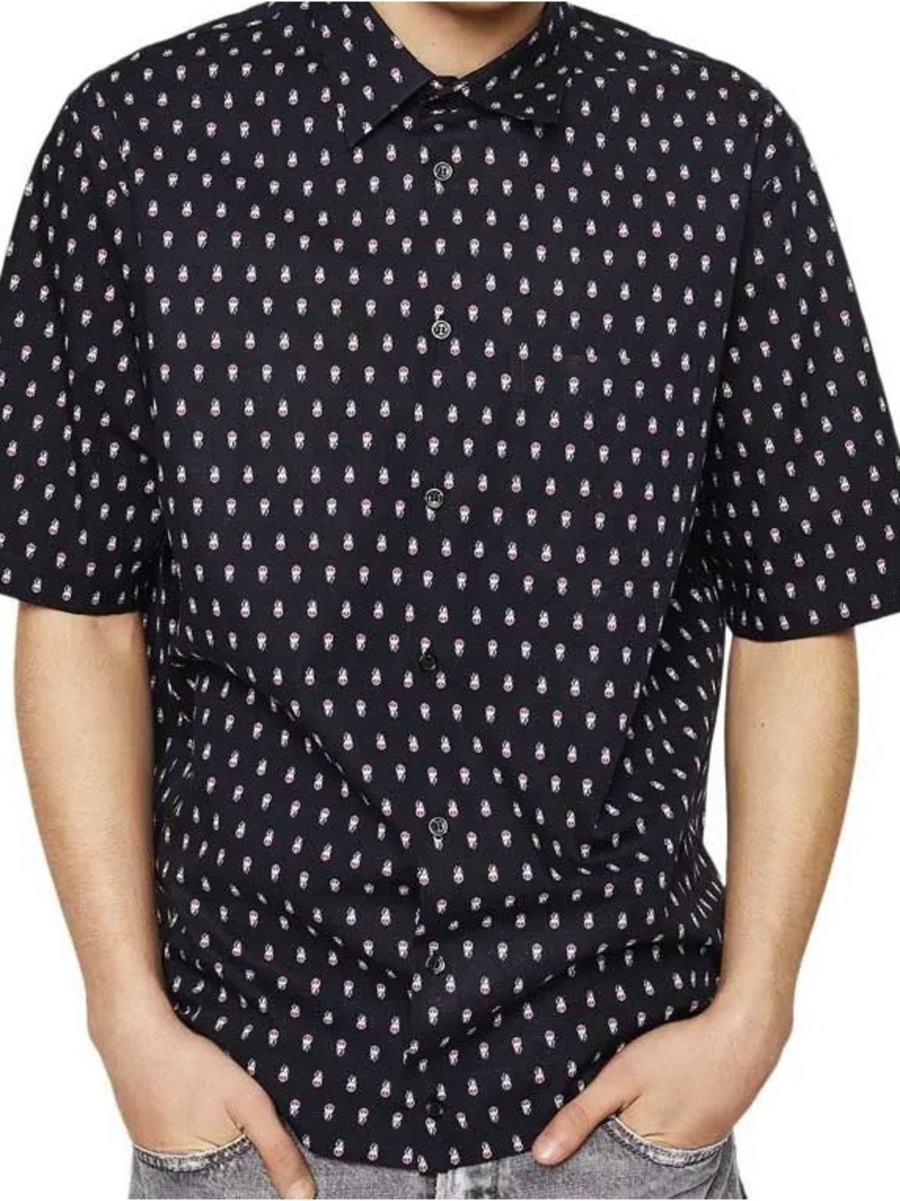 Diesel Black Short-Sleeve Button-Down